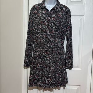 Veronica Beard Rory Dress Floral Print Silk Crepe Button Down Collared Mini Sz 6